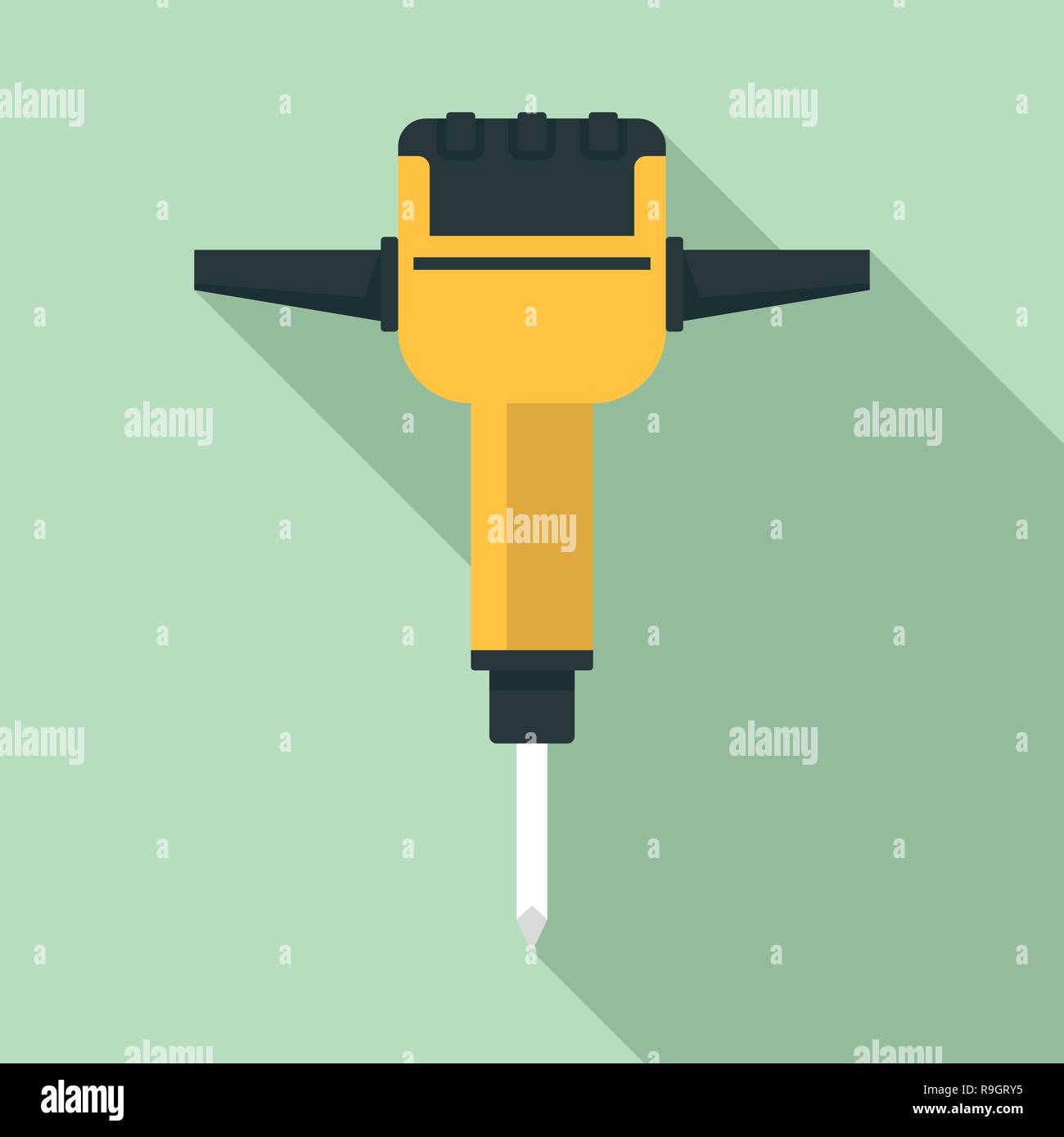 Impact rock drill icon. Flat illustration of impact rock drill vector icon for web design Stock Vector