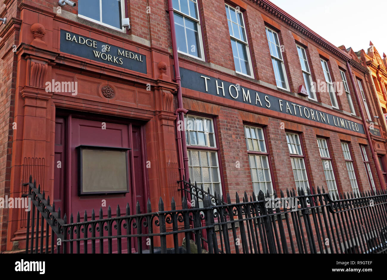 Thomas Fattorini factory, Birmingham Jewellery quarter, Regent St, Birmingham, English Midlands, UK,  B1 3HQ Stock Photo