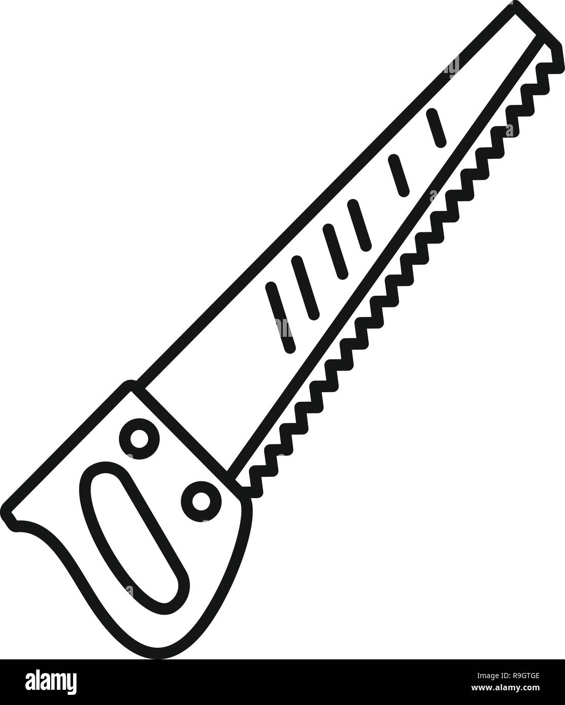 Hand saw icon. Outline hand saw vector icon for web design isolated on