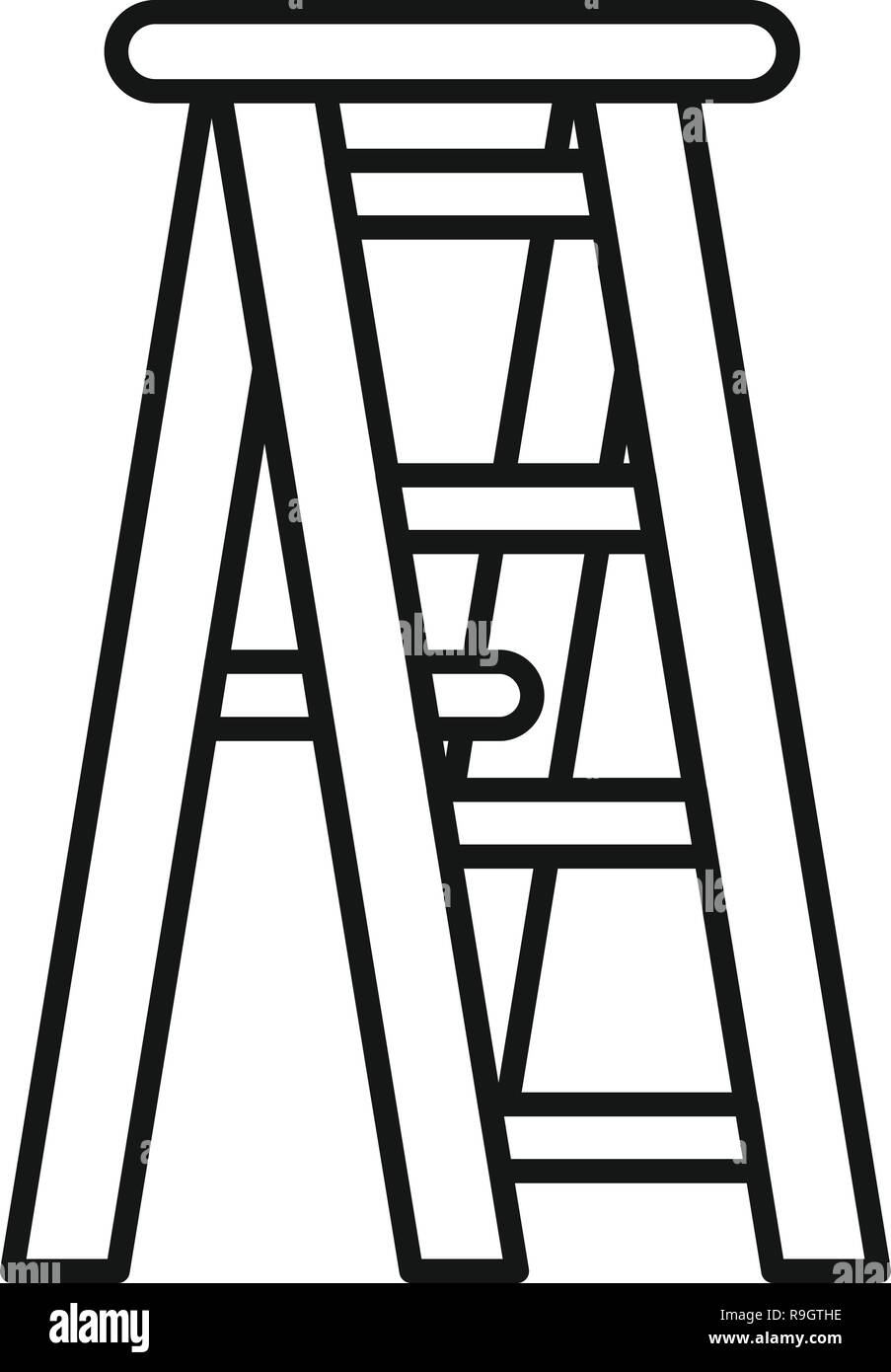 Wooden ladder icon. Outline wooden ladder vector icon for web design ...