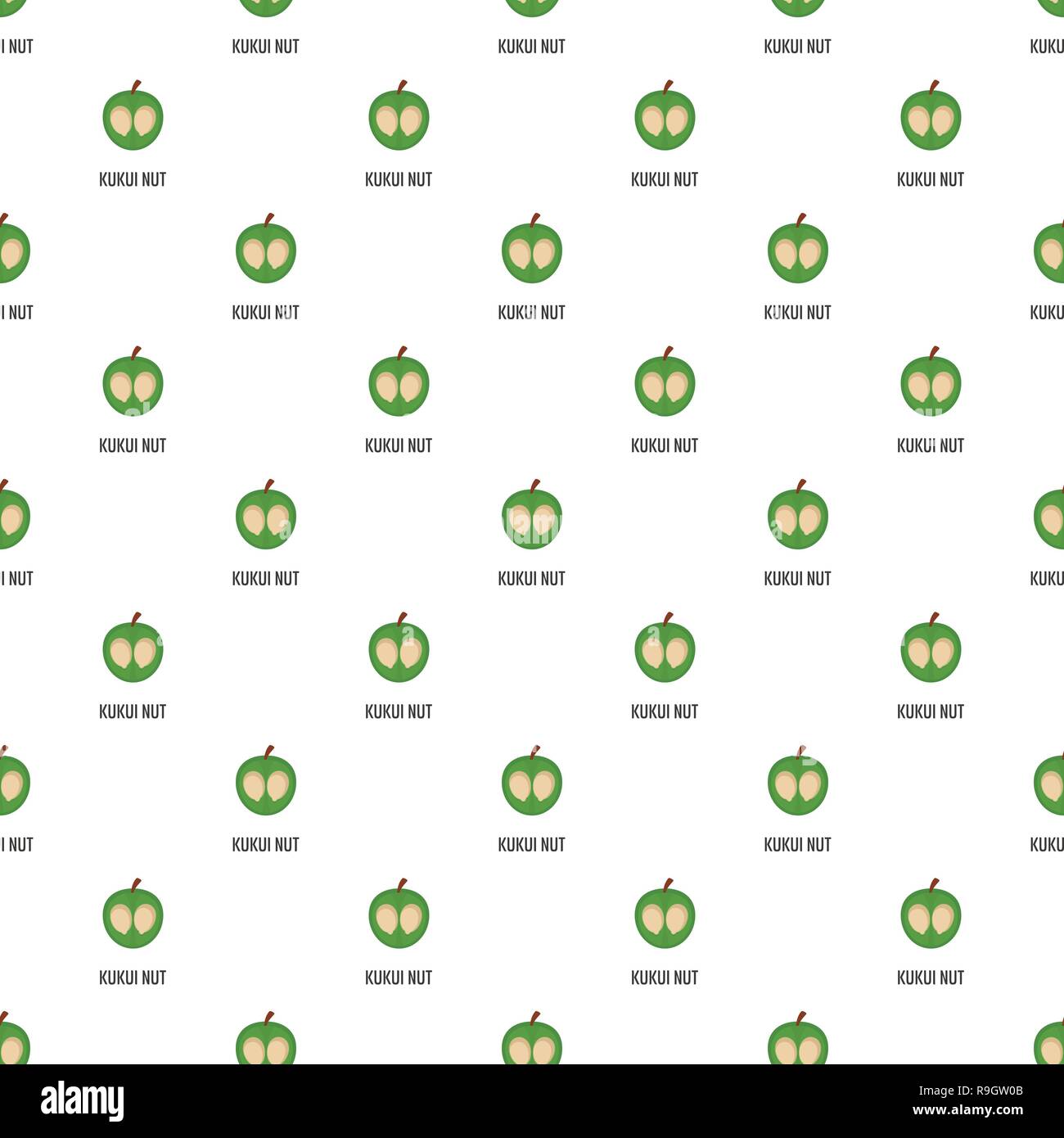 Kukui nut pattern seamless vector repeat for any web design Stock Vector