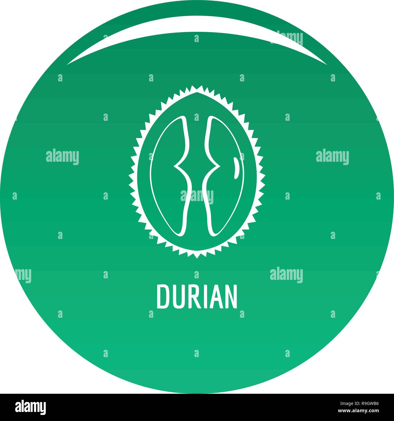 Durian icon. Simple illustration of durian vector icon for any design green Stock Vector