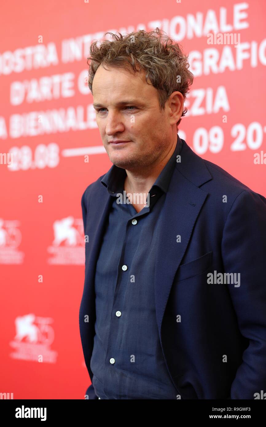 VENICE, ITALY – AUG 29, 2018: Jason Clarke attends the 'First Man' photocall during the 75th Venice International Film Festival (Ph: Mickael Chavet) Stock Photo