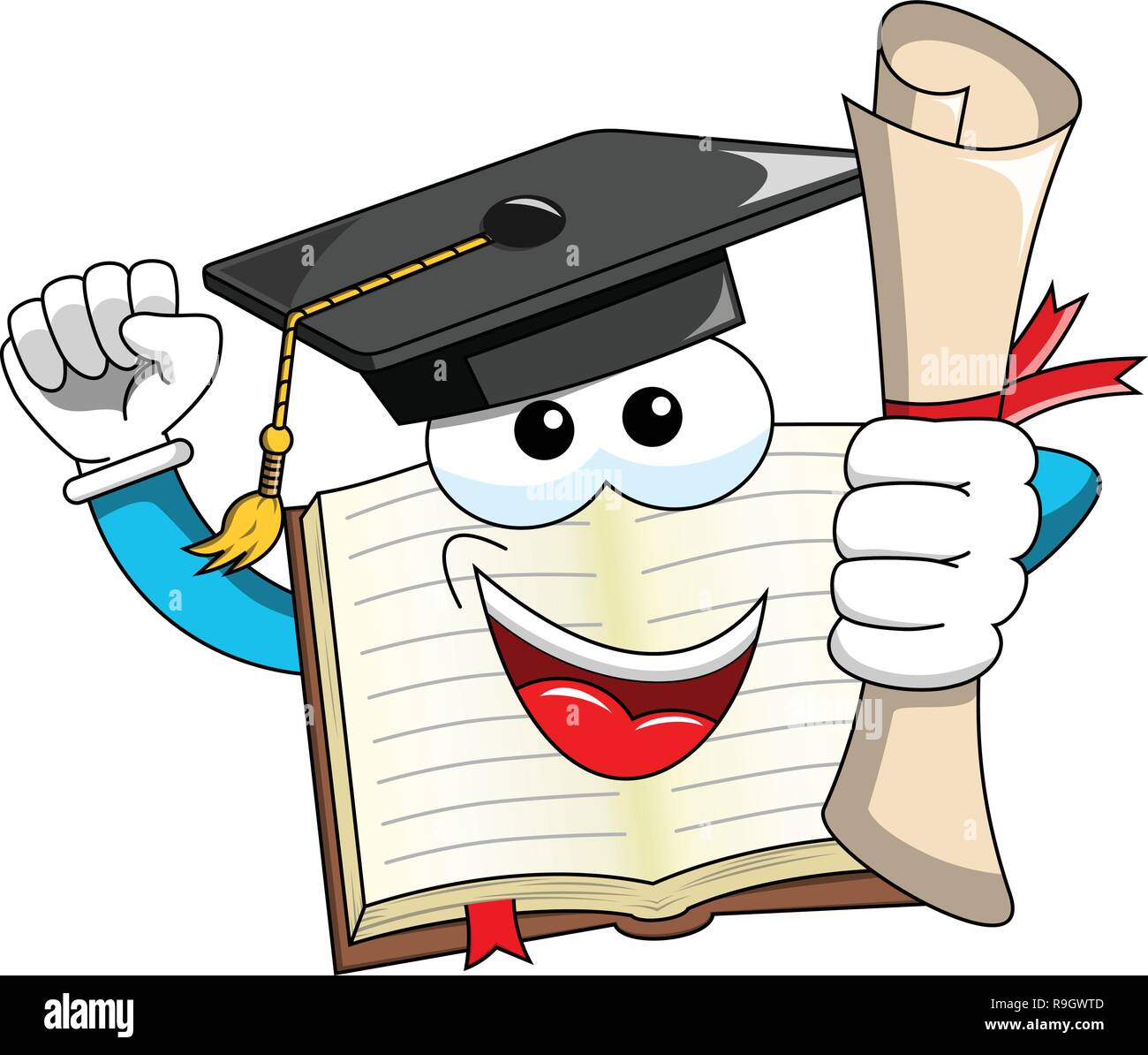 cartoon graduation diploma