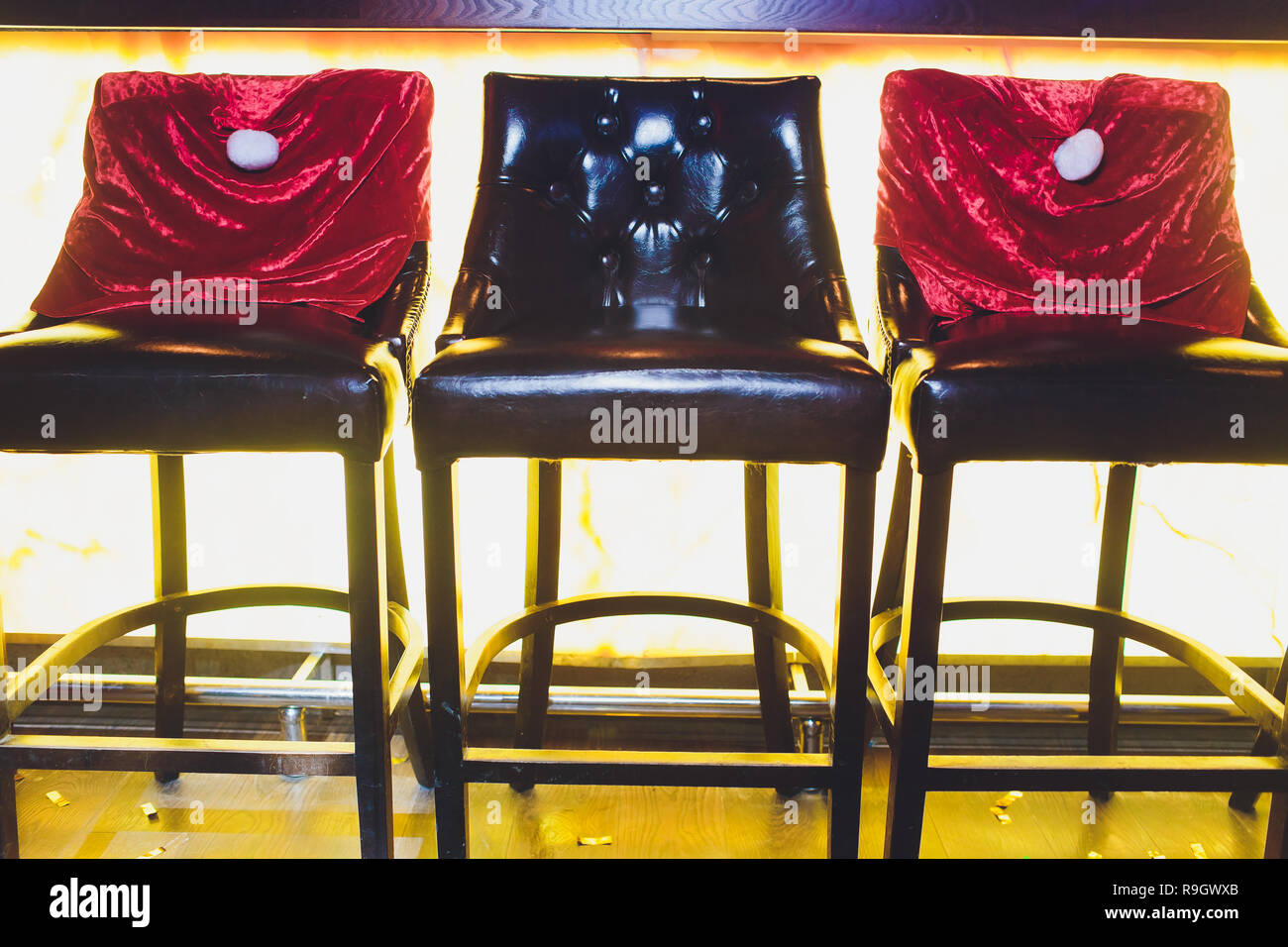 Old fashioned bar stools hi-res stock photography and images - Alamy