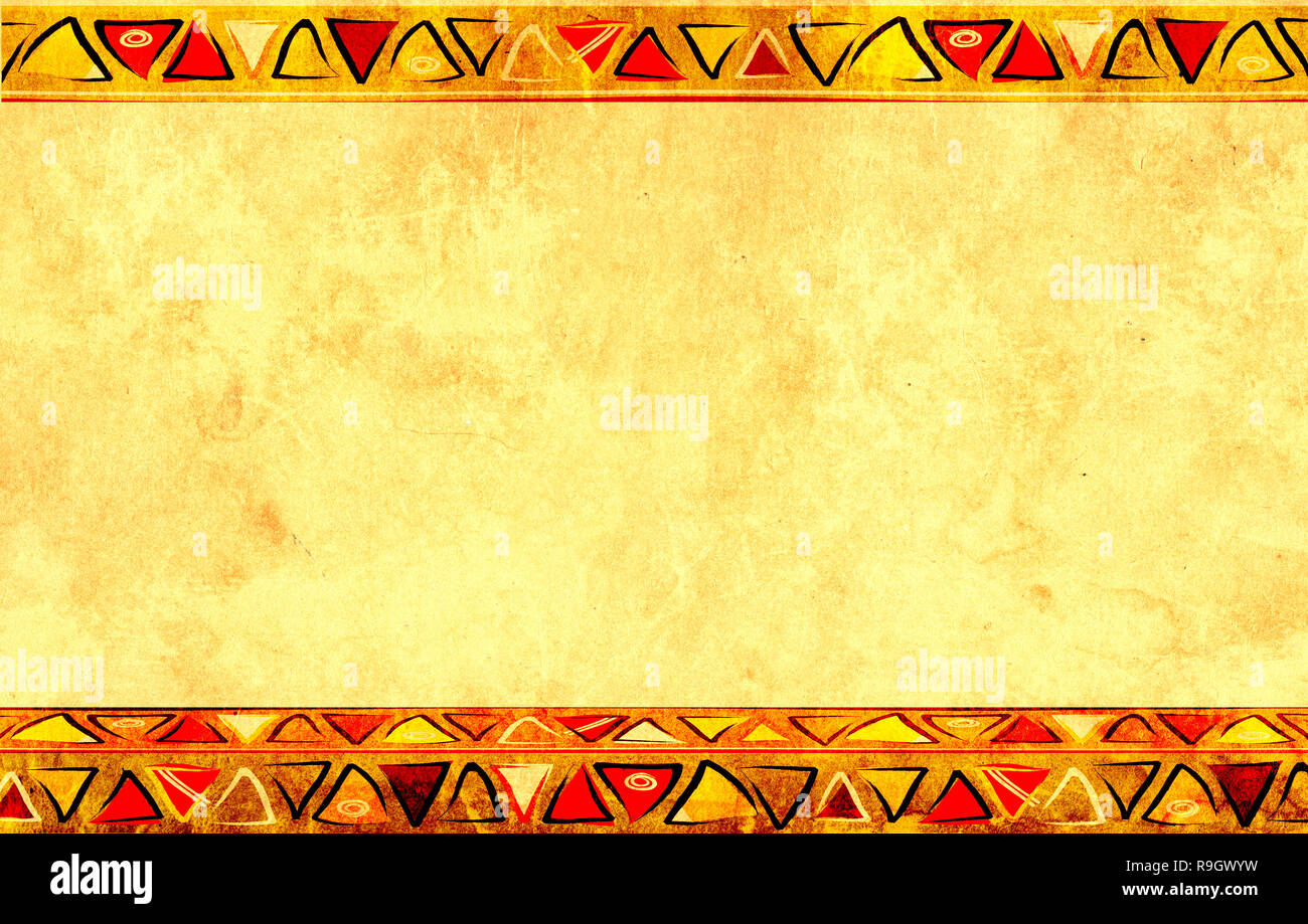Grunge background with African traditional patterns Stock Photo