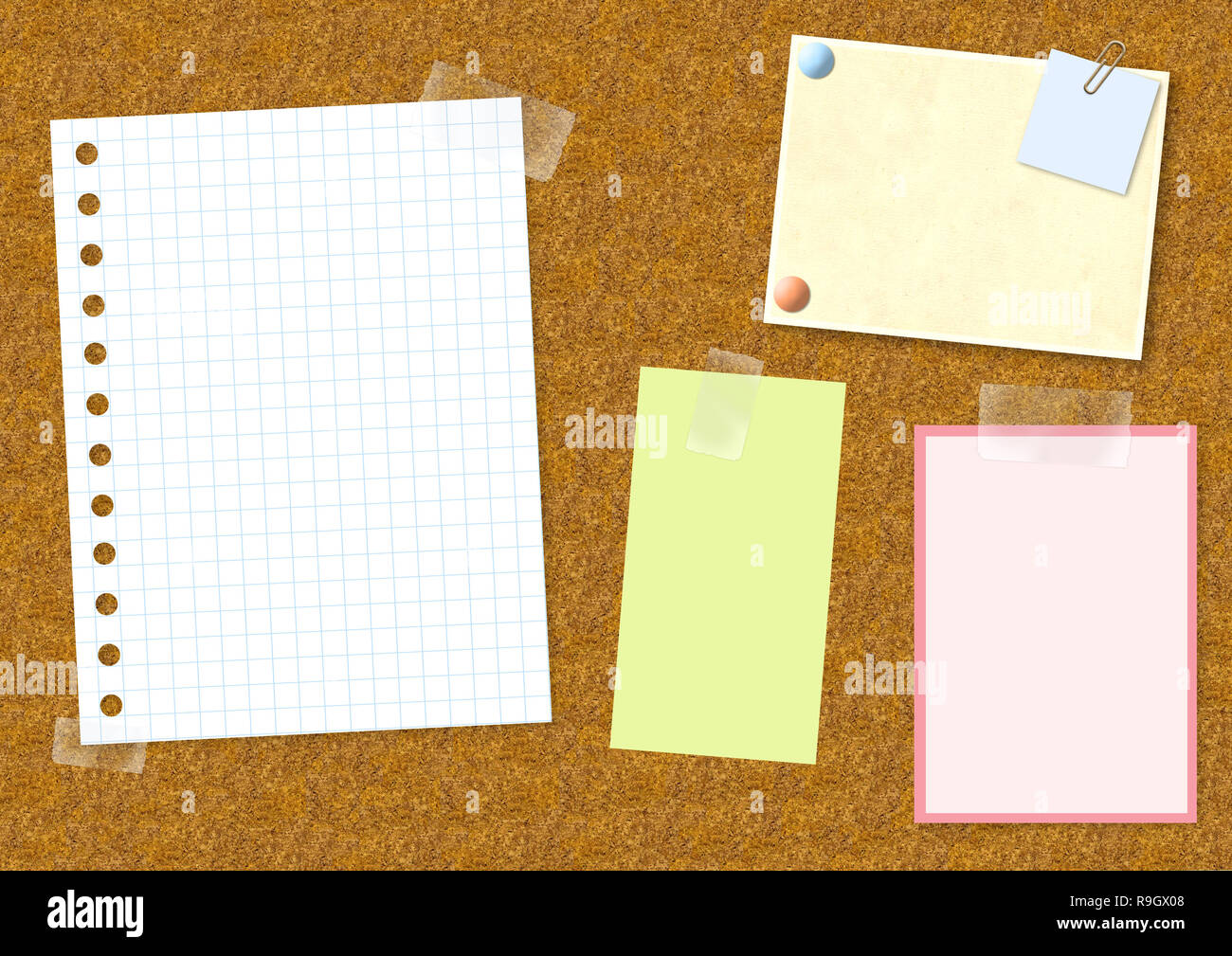 Decorative background with notice board Stock Photo - Alamy