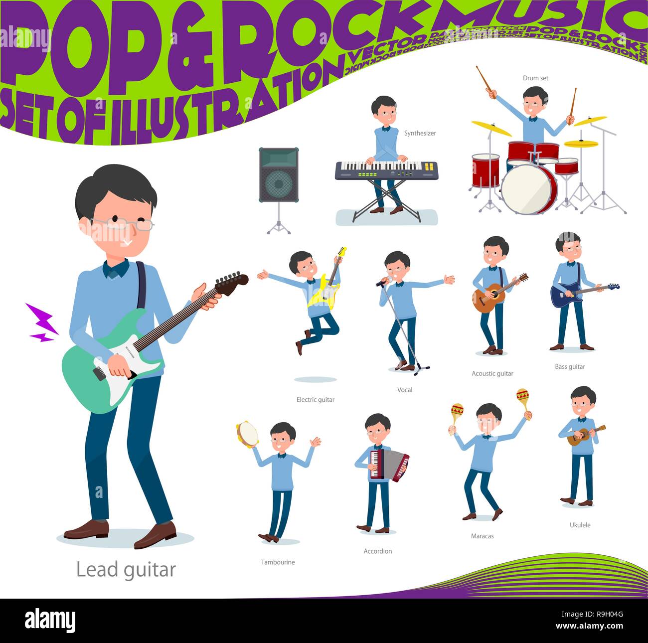 Asian man playing tambourine Stock Vector Images - Alamy