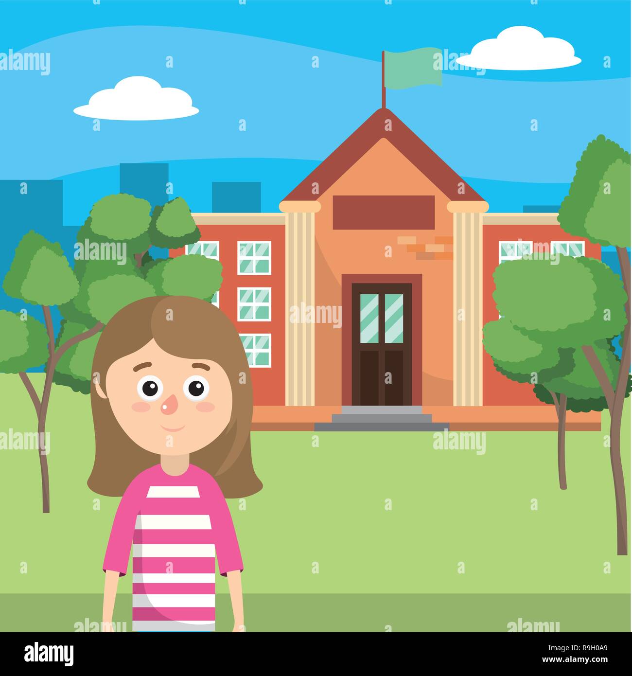 elementary school cartoon stock vector art illustration elementary school cartoon