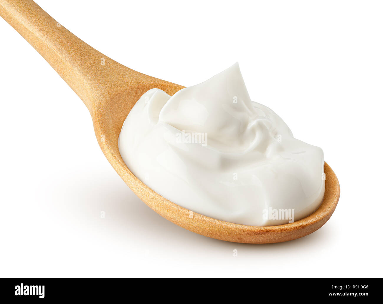 sour cream in glass, mayonnaise, yogurt, isolated on white background