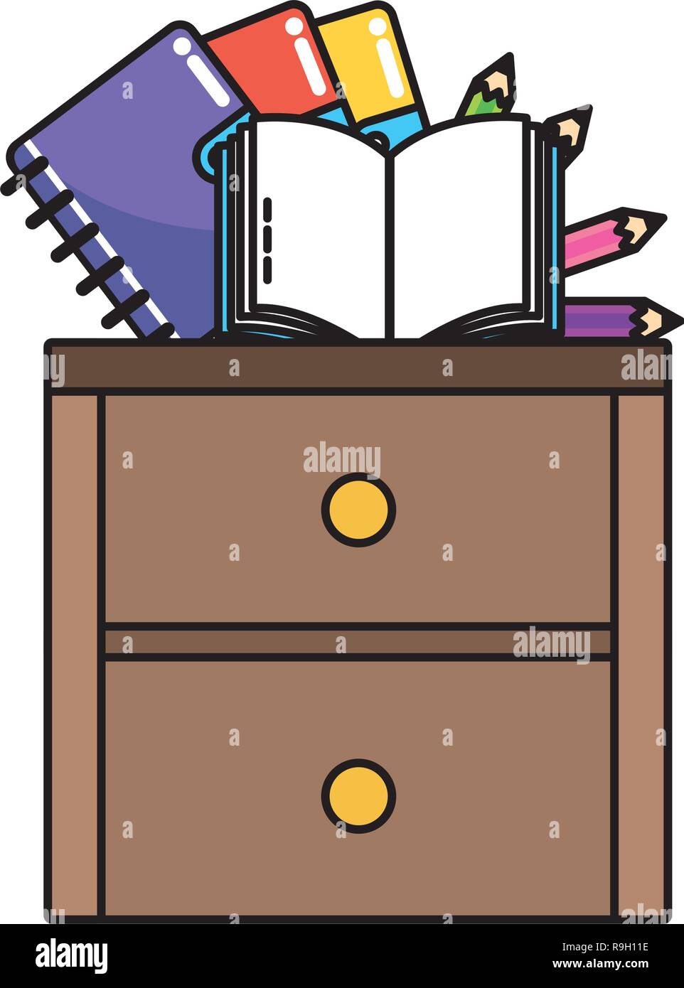 Study Element Cartoon school study element cartoon Stock Vector Image & Art - Alamy