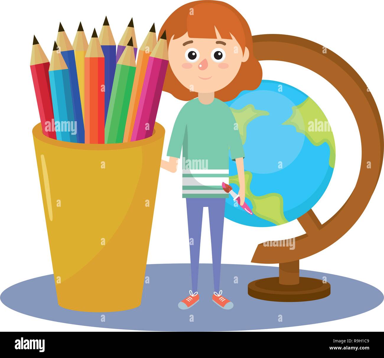 elementary school cartoon Stock Vector Image & Art - Alamy