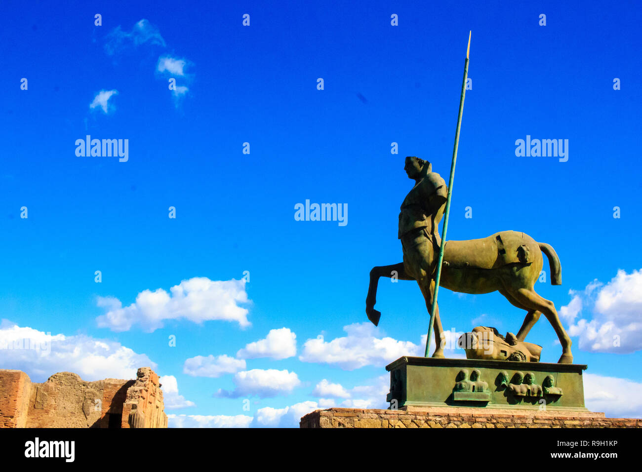 Centaur statue at the Forum of Pompei Stock Photo