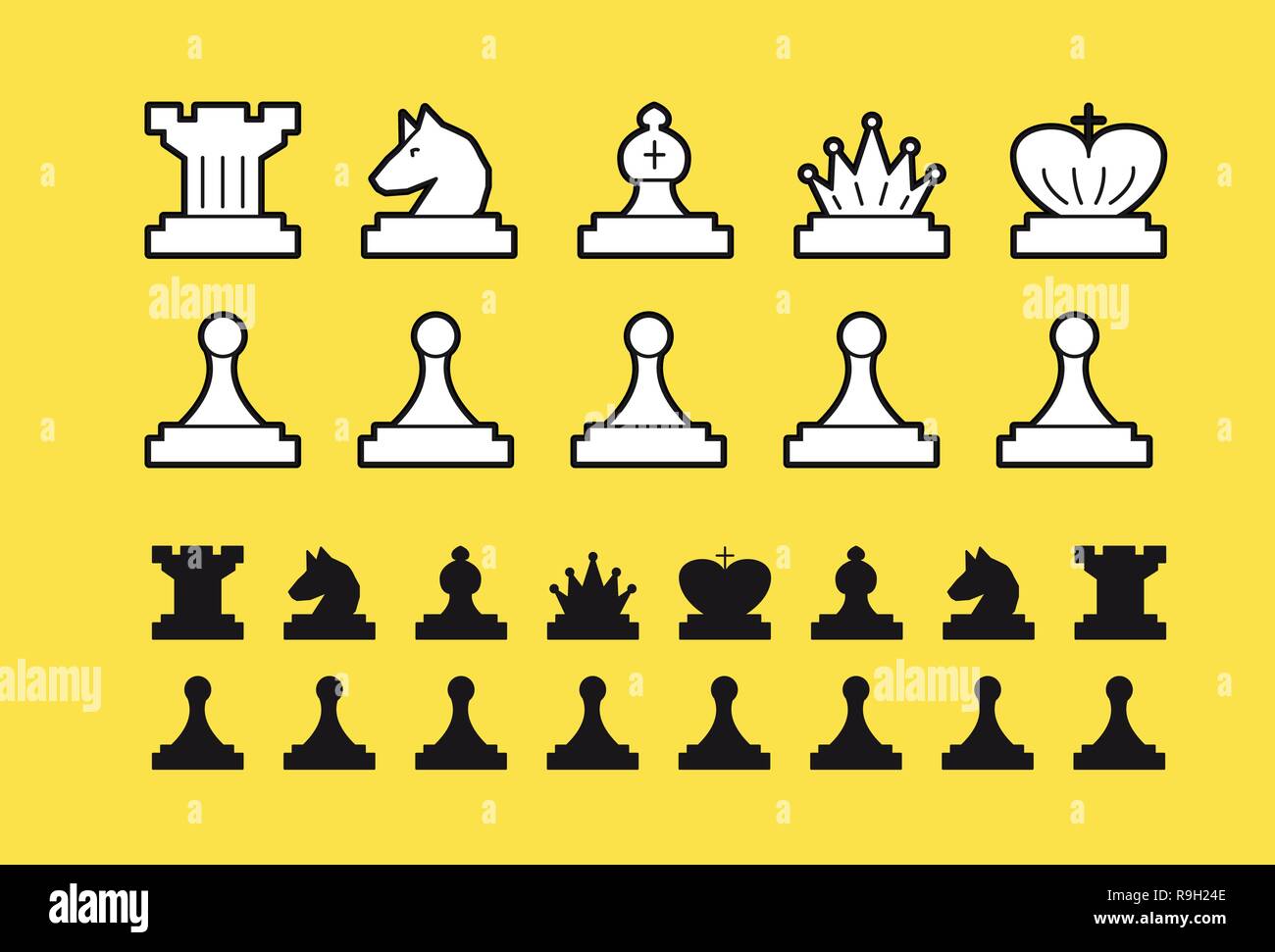 Chess set vector illustration on white background Stock Vector