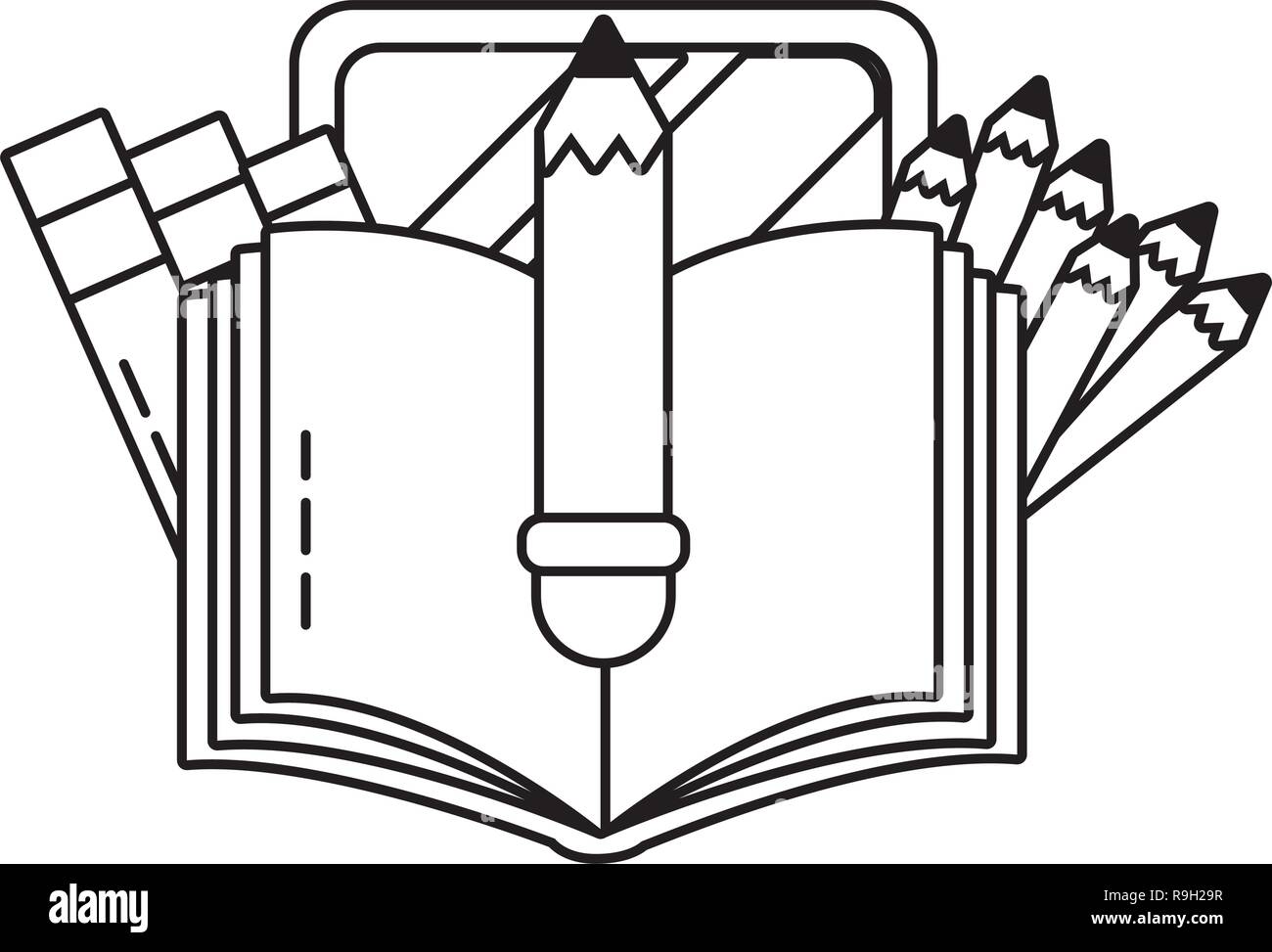 Student Studying Cartoon Black and White Stock Photos & Images - Alamy