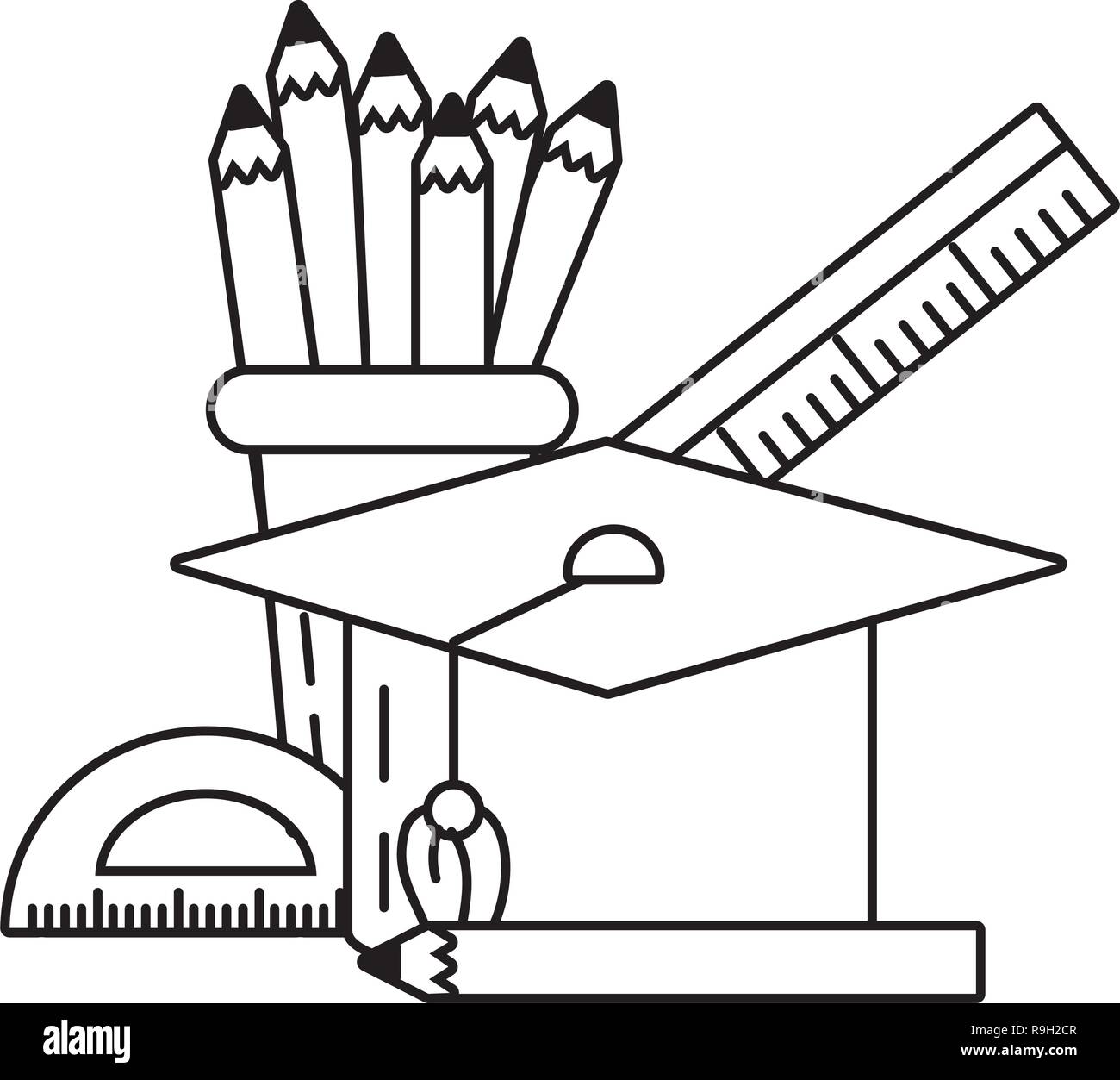Student Studying Cartoon Black and White Stock Photos & Images - Alamy