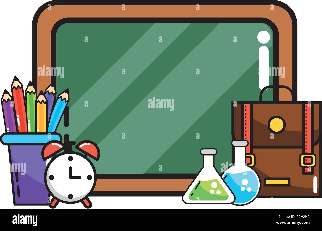 Study Element Cartoon Student suitcase university Stock Vector Images - Alamy