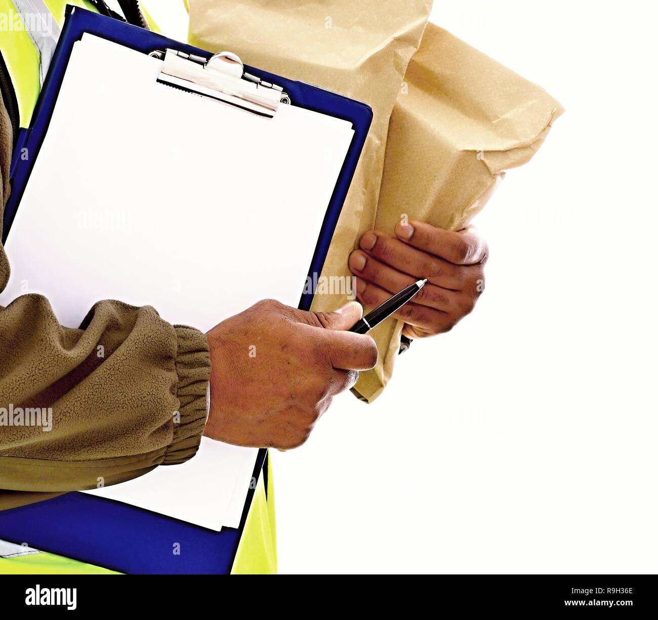 Man hi vis jacket clipboard hi-res stock photography and images - Alamy