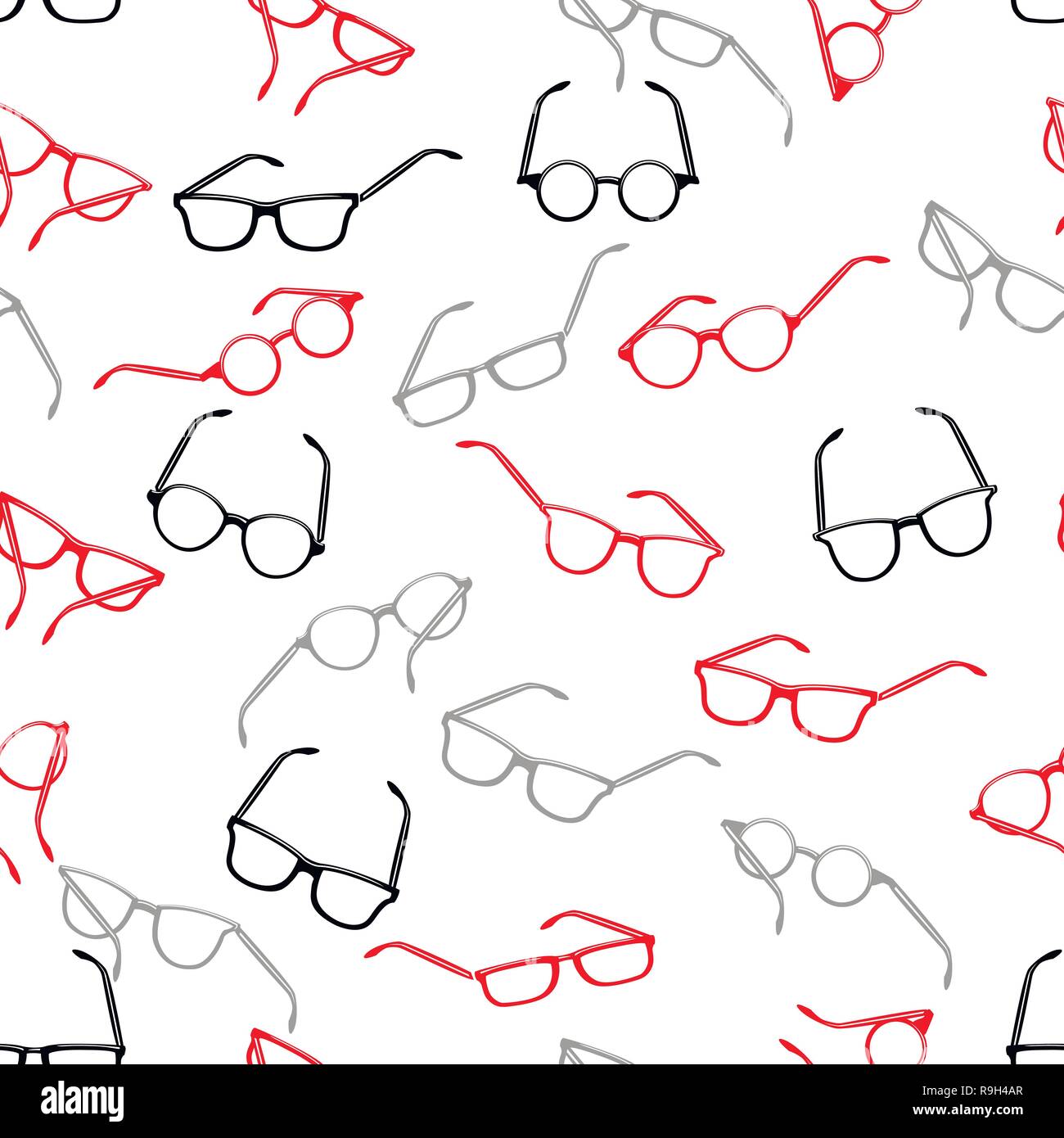 Seamless retro sunglasses on white background Stock Vector