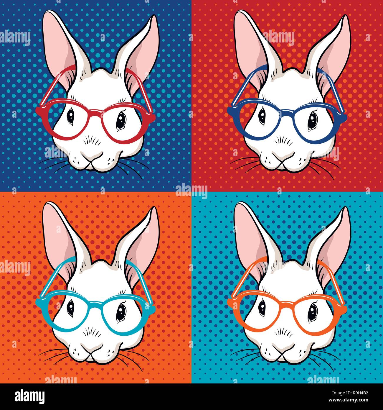 Rabbit pop art illustration Stock Vector Image & Art - Alamy