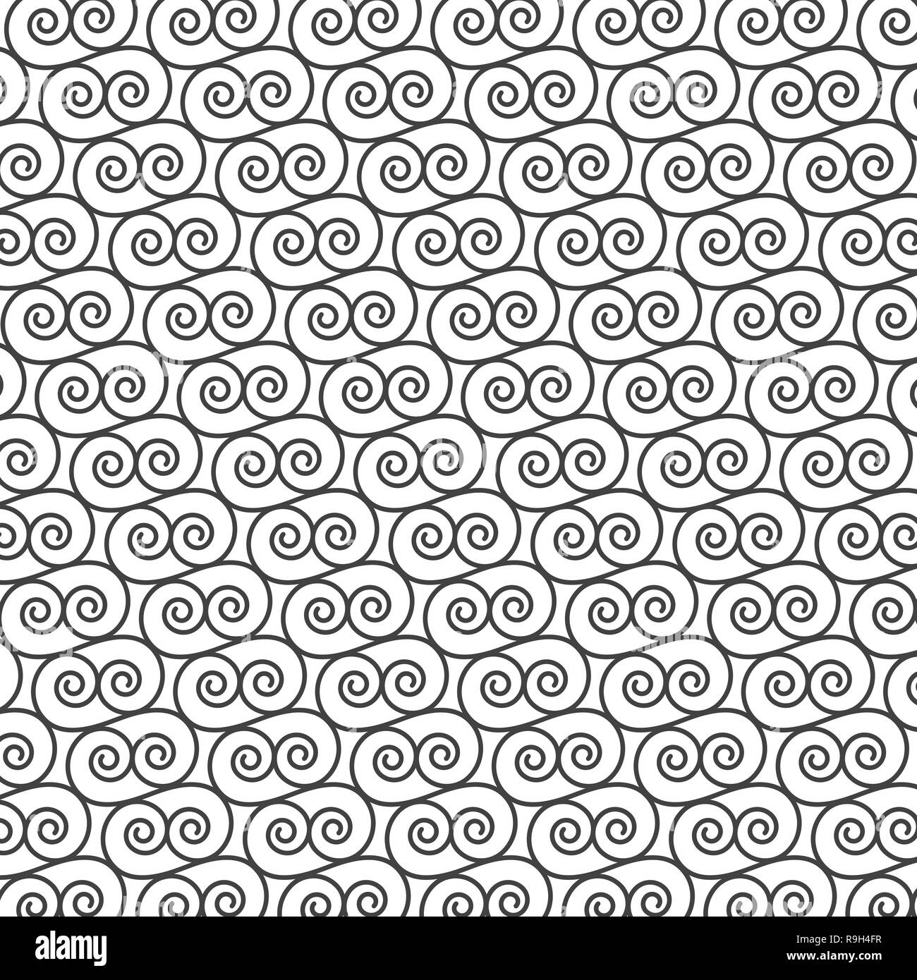 Spiralling Repeating Pattern Spiral patterns Black and White Stock Photos & Images - Alamy