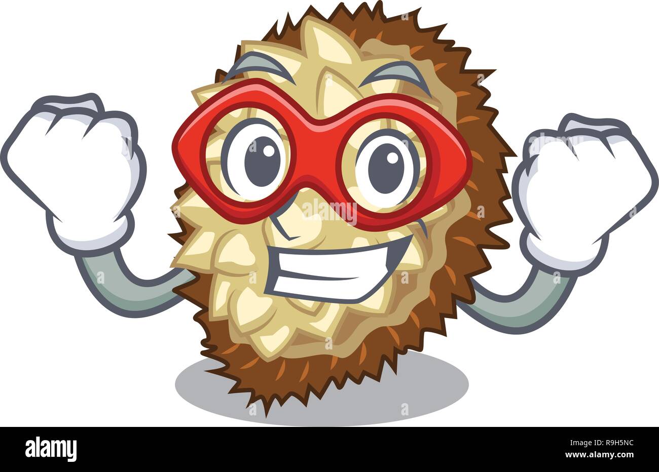 Super hero marang fruit in shape a cartoon Stock Vector