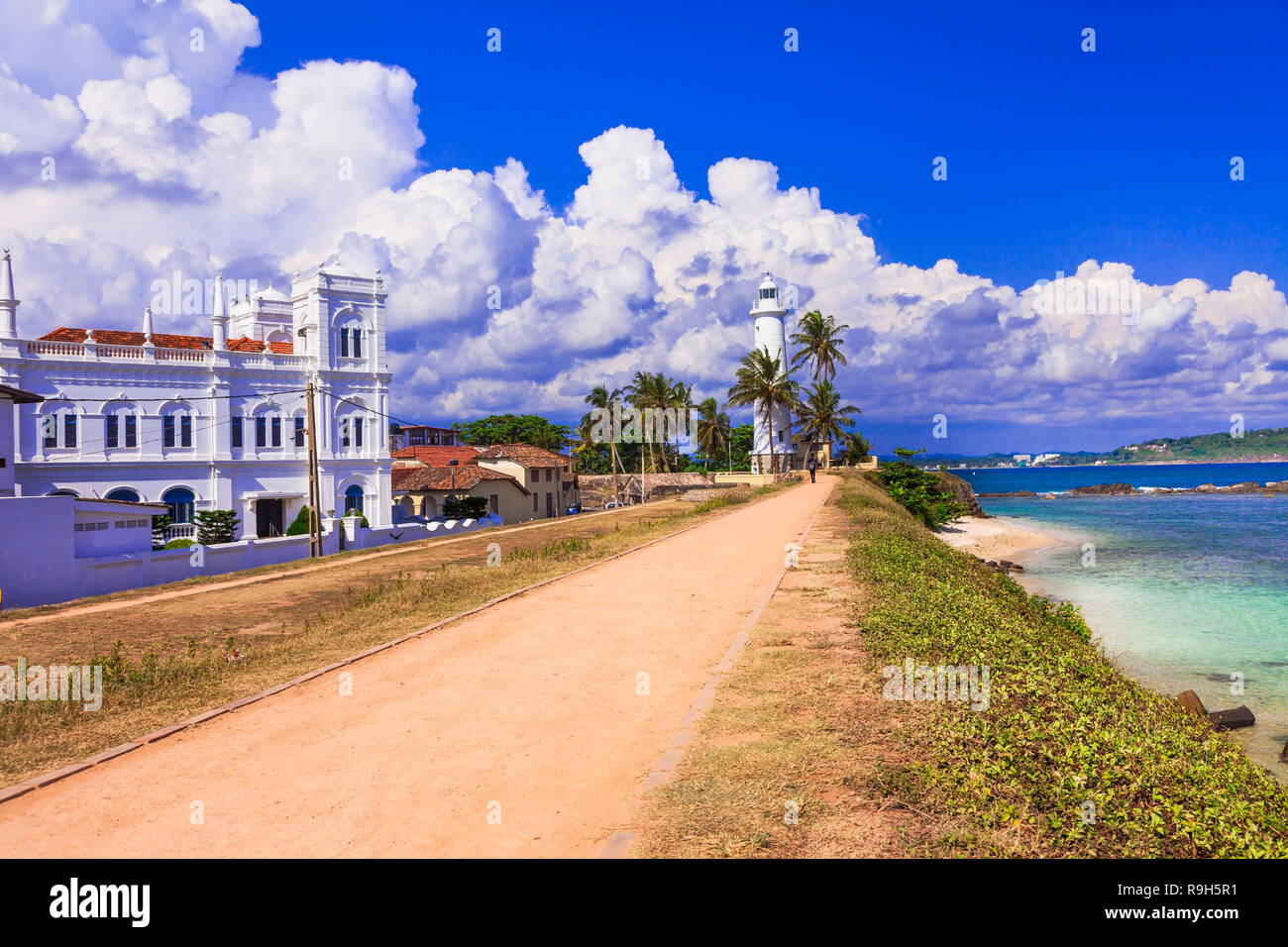 Famous Fort Galle  and lighthouse in Sri lanka. Stock Photo