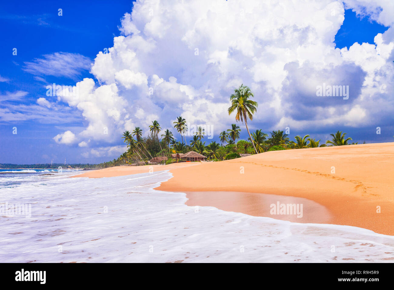 Beautiful beach of Sri Lanka,Tangale. Stock Photo