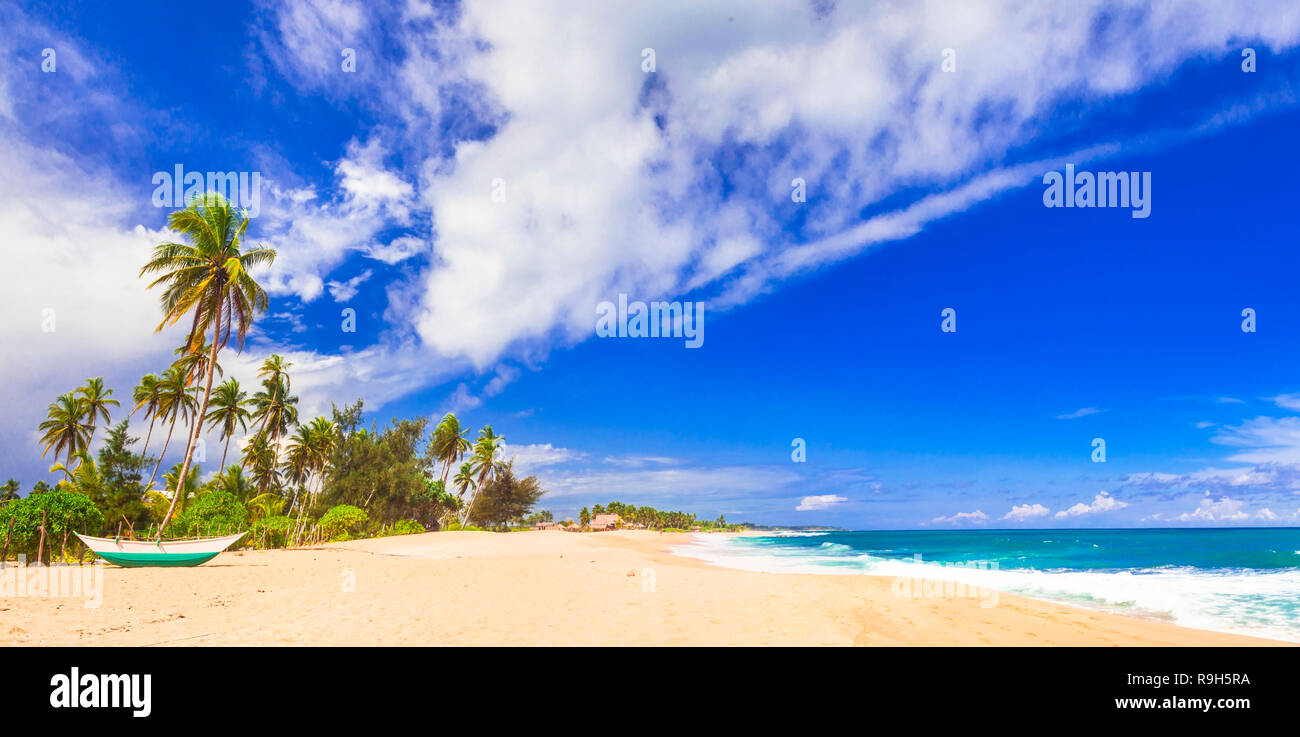 Beautiful beach of Sri Lanka,Tangale. Stock Photo