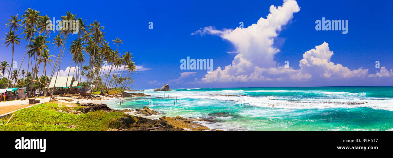 Tropical paradise in Weligama  bay,Sri lanka. Stock Photo