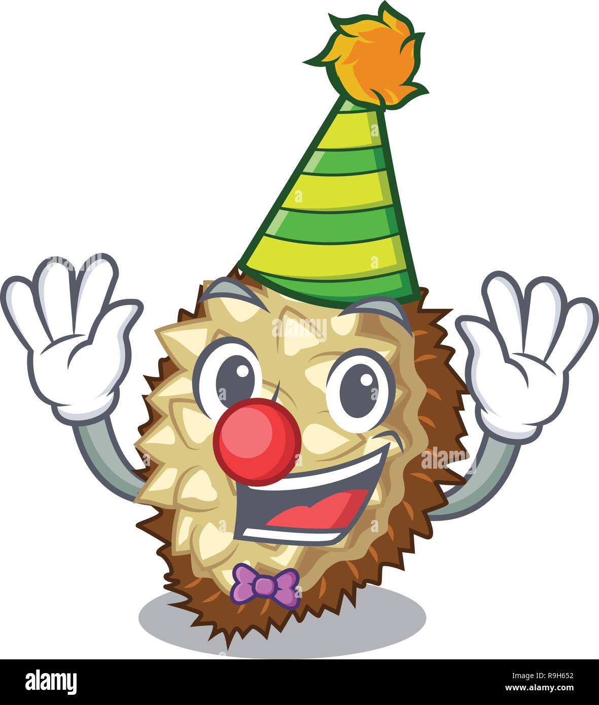 Clown fruit marang is located in mascot Stock Vector