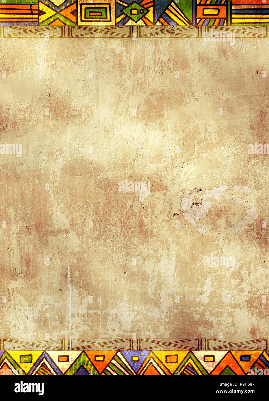 Grunge background with African traditional patterns Stock Photo - Alamy