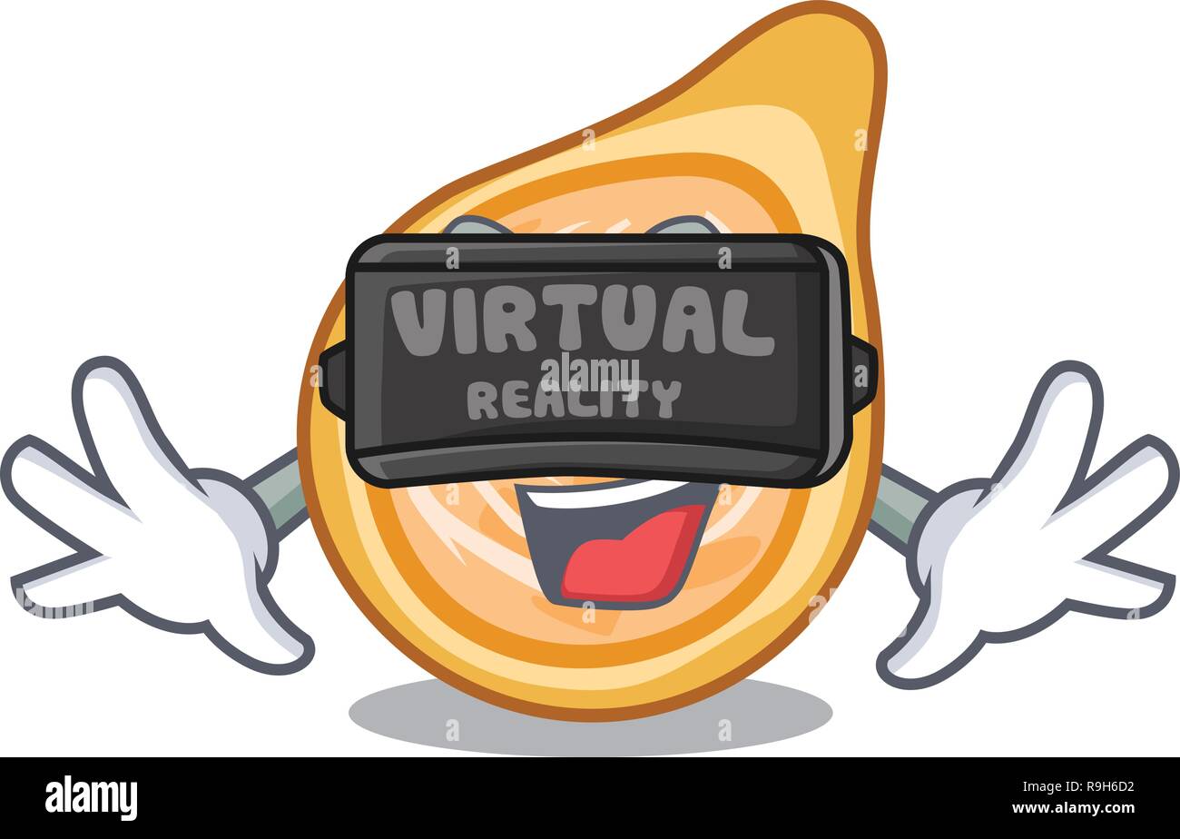 Virtual reality chicken coxinha isolated on a mascot Stock Vector Image