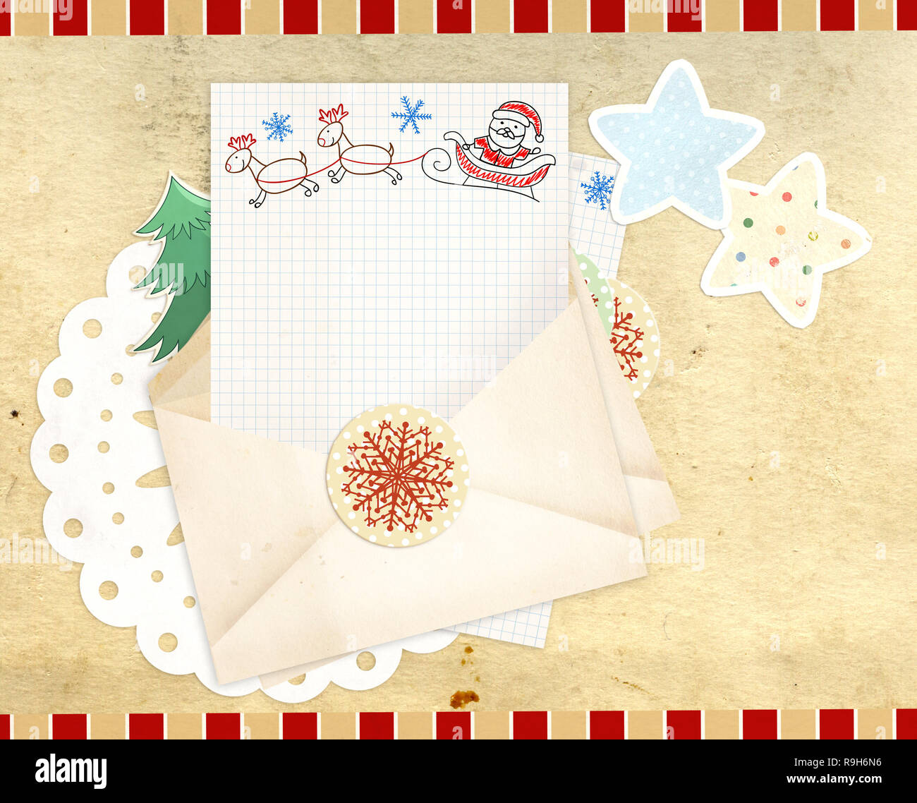 Letter to Santa Claus. Horizontal background Stock Photo - Alamy