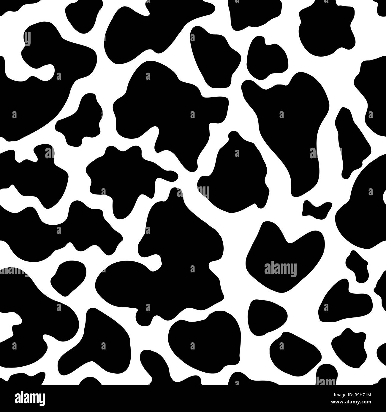 Seamless texture of cow hide. Wallpaper skin of cattle. Vector cow skin