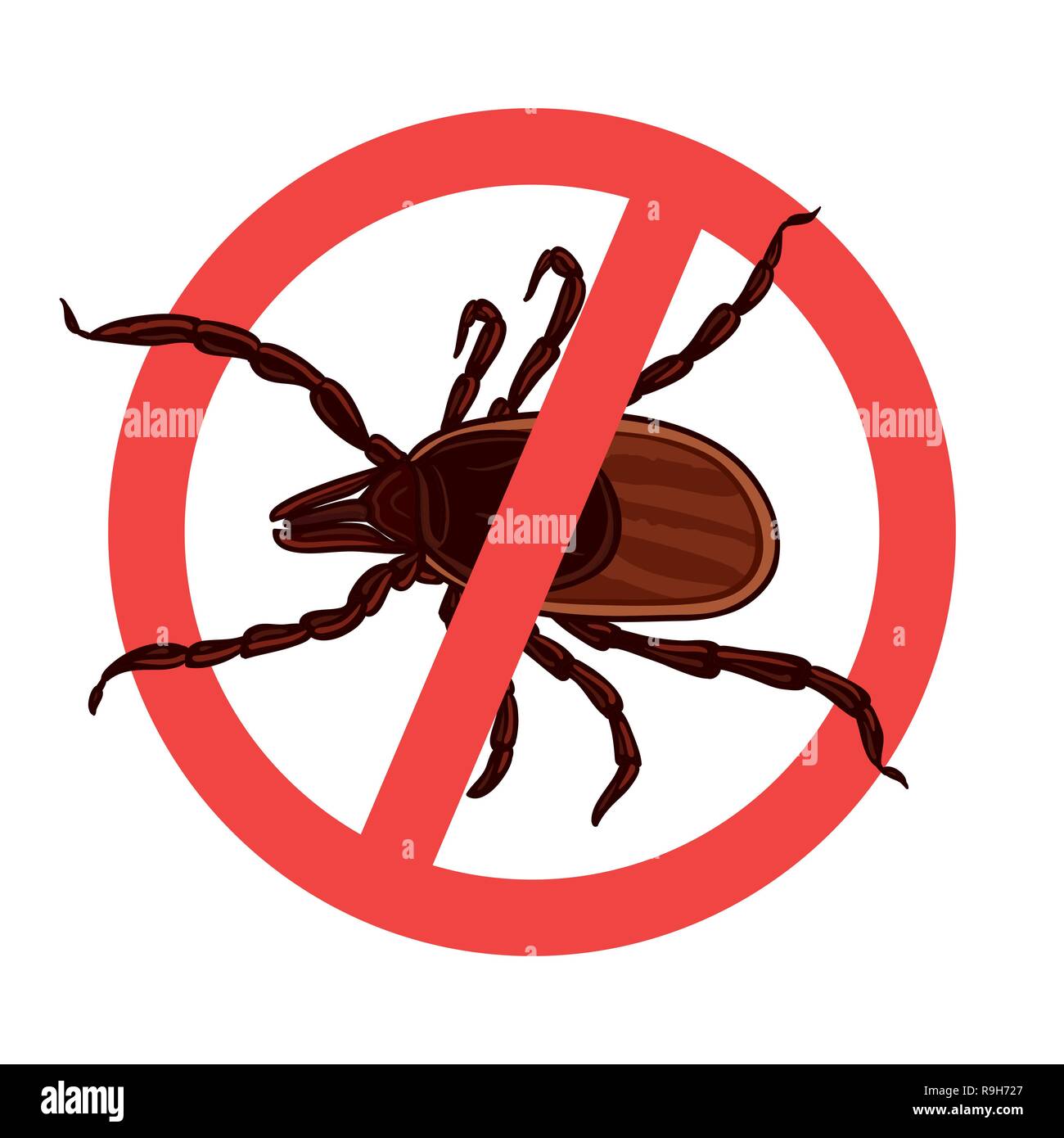 Mite parasites. Tick silhouette. Symbol parasite warning sign Stock Vector