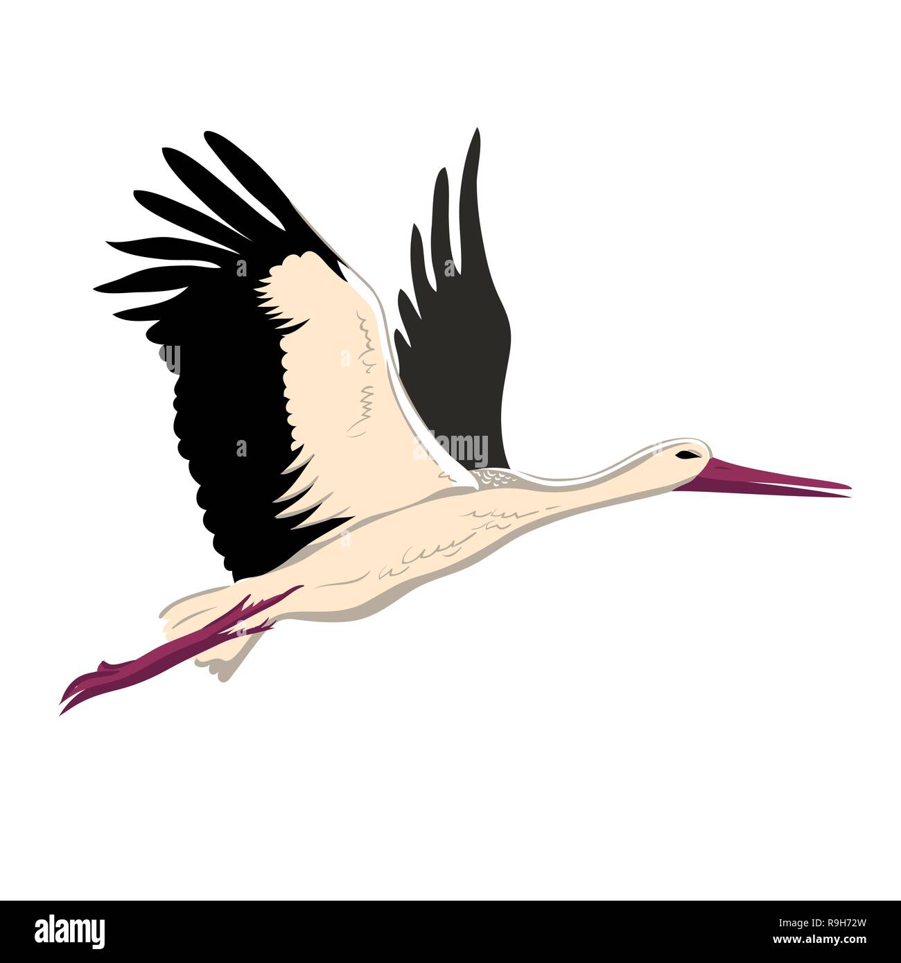 Stork in nest bird animal sketch engraving vector illustration. t-shirt  apparel print design. scratch board imitation. black | CanStock