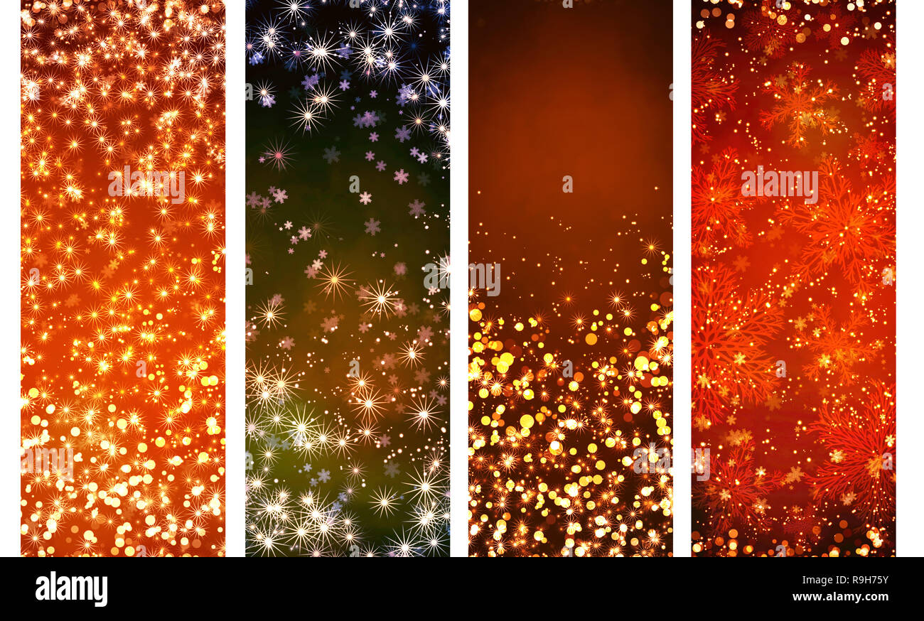 Collection of Christmas banners with stars and snowflakes Stock Photo ...