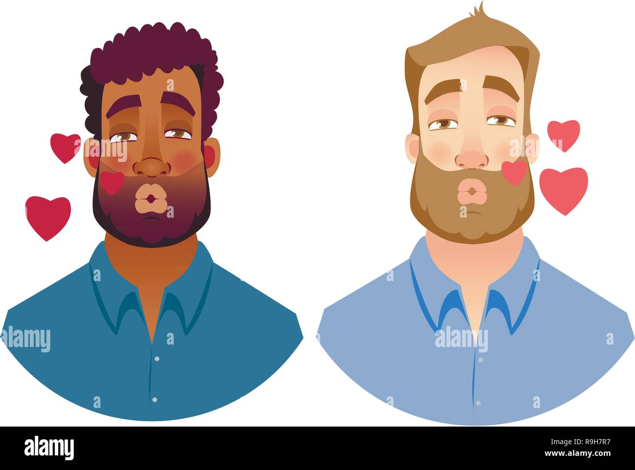 Portrait man. Emotions of man face. Vector illustration set Stock ...