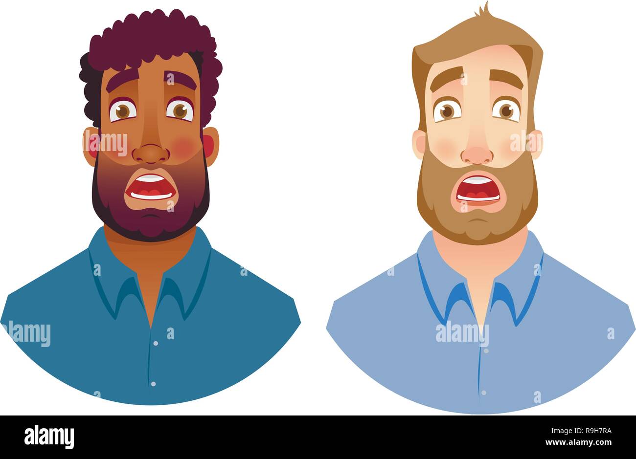 Portrait man. Emotions of man face. Vector illustration set Stock ...