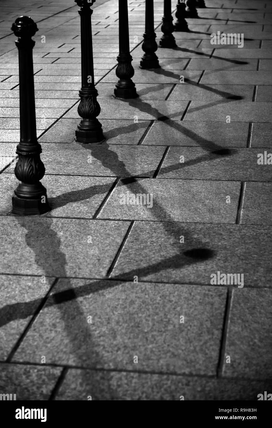 shadows on pavement Stock Photo