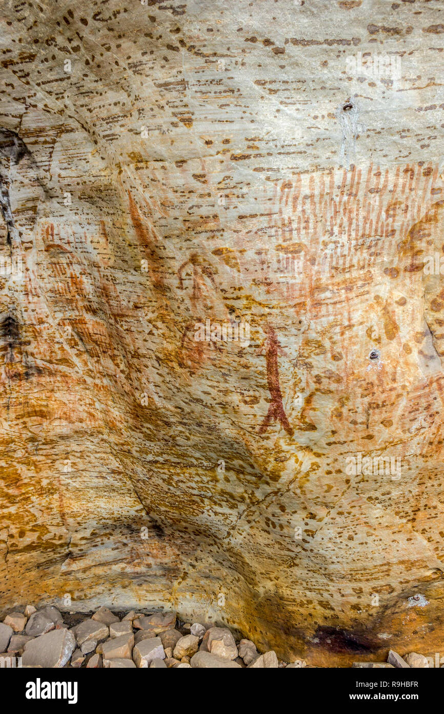 Aboriginal Rock Painting Hand Art Golden Style Legging + Hollow