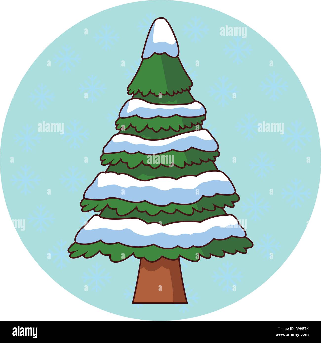 Tree pine with snow Stock Vector Image & Art - Alamy