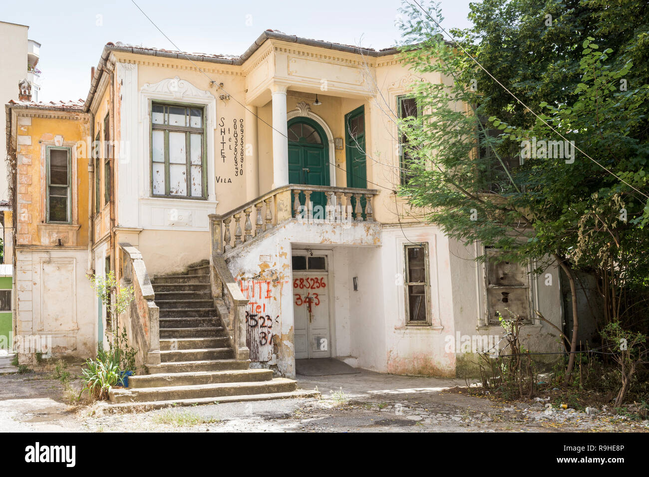Derelict house for sale,Tirana Albania Stock Photo Alamy
