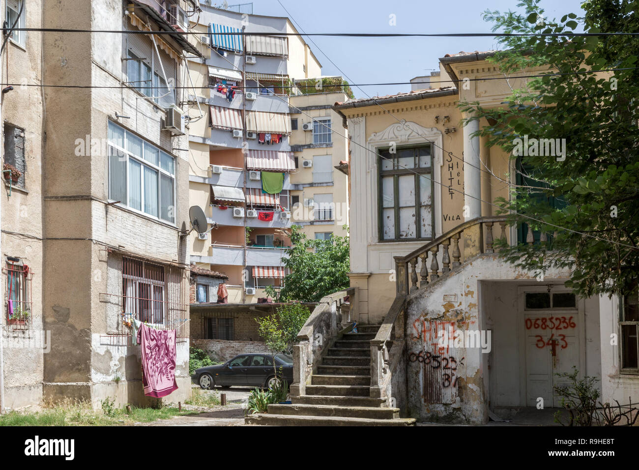 Derelict house for sale Tirana Albania Stock Photo