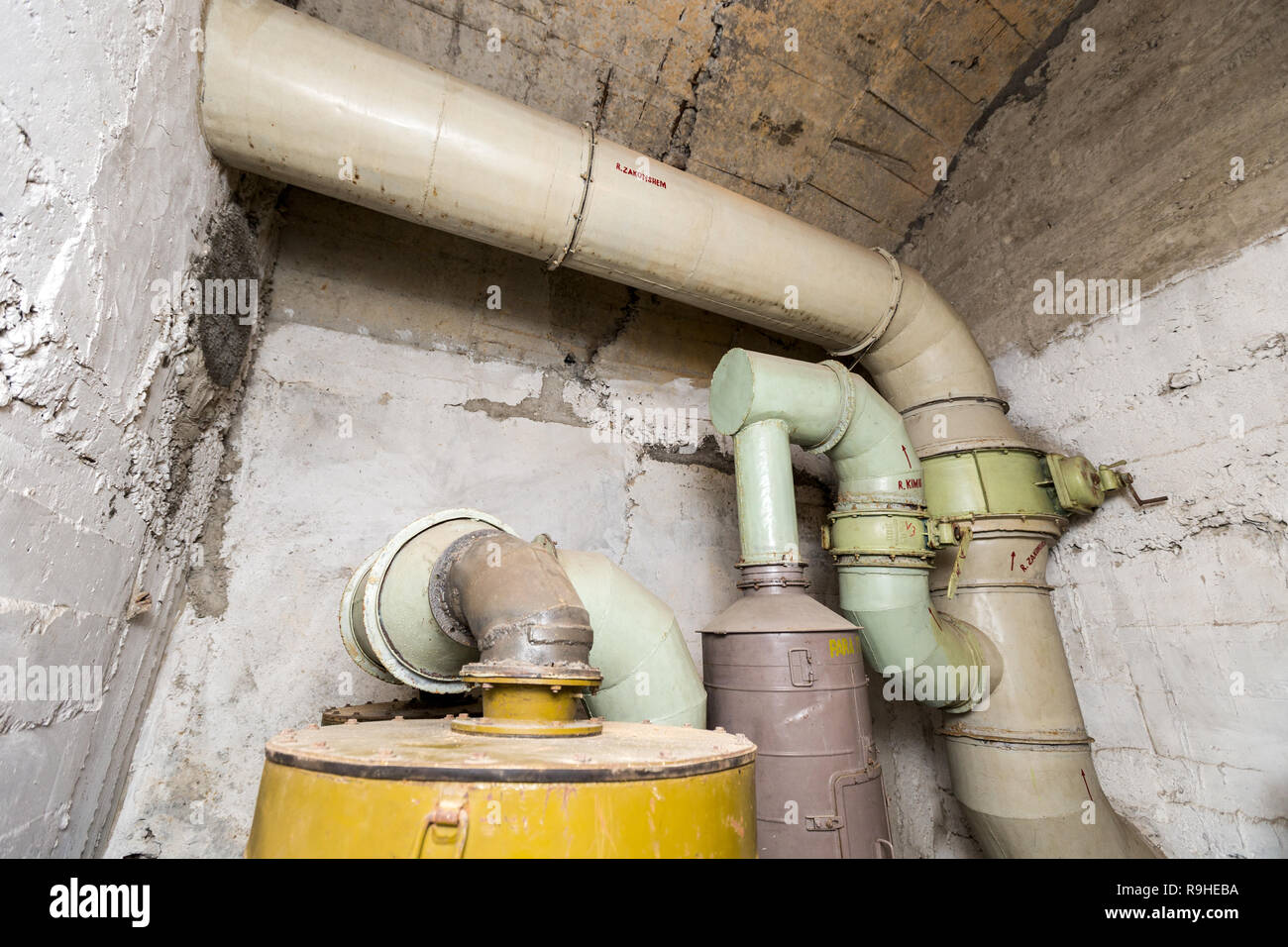 Ventilation filter room Bunk'Art nuclear bunker Tirana Albania Stock Photo Alamy