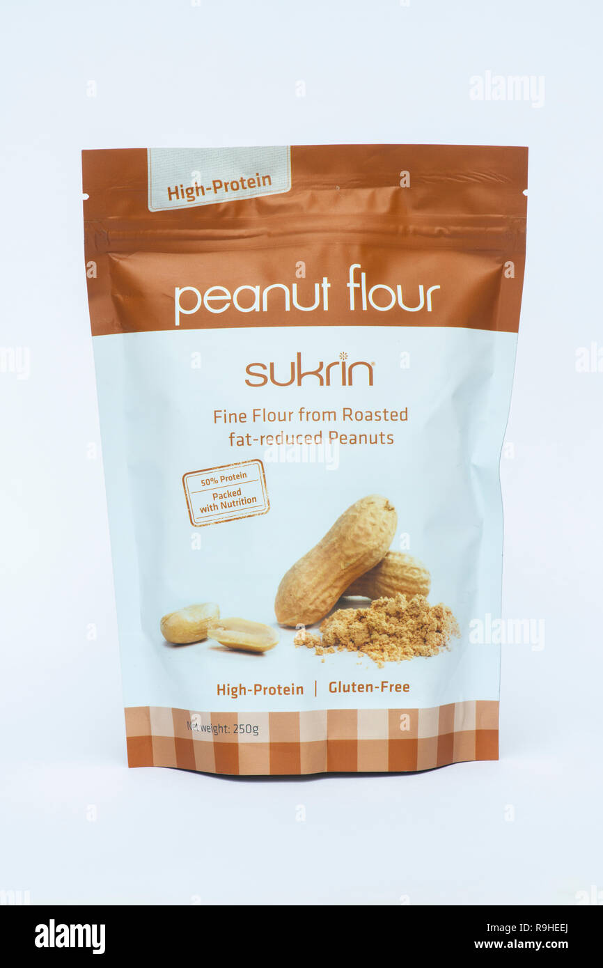 Sukrin Peanut flour packet Stock Photo