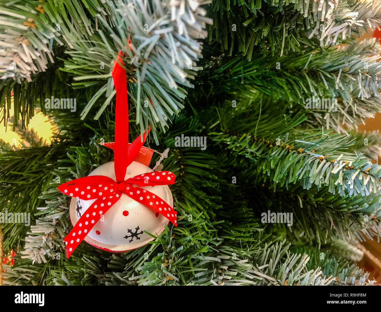 Christmas tree. Decorated with colorful christmas balls Stock Photo - Alamy