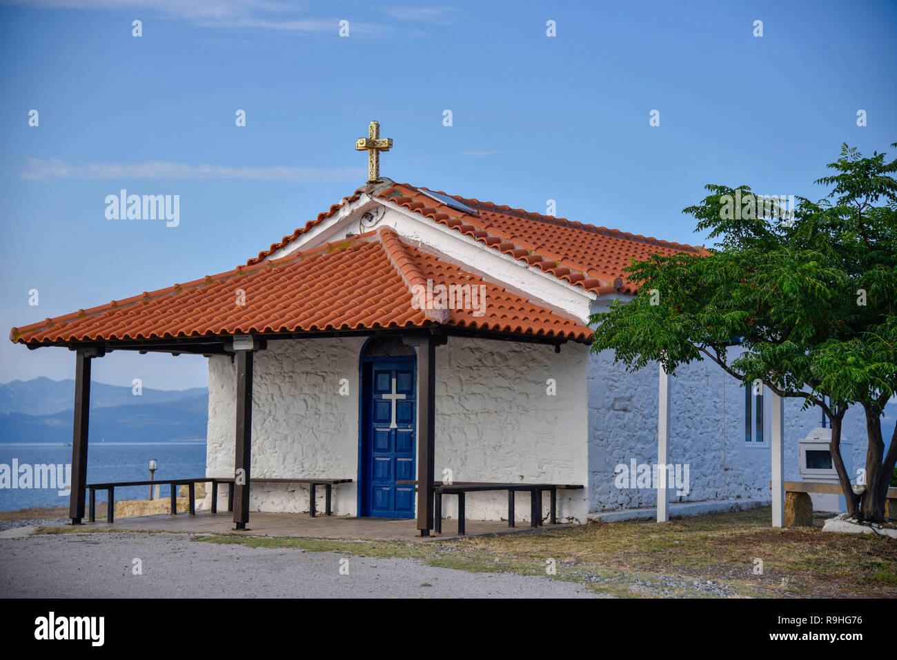 The road to the Orthodox Church in Bulgaria Stock Photo