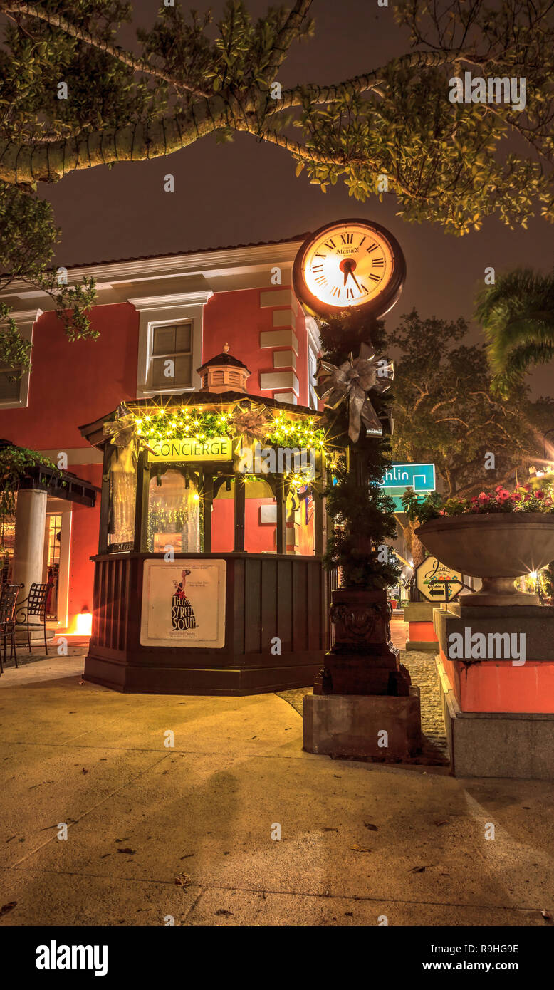 Naples, Florida, USA December 22, 2018 Concierge gazebo kiosk with